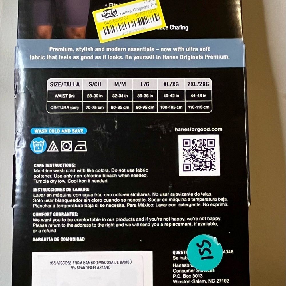 2 Hanes Super Soft Men’s Long Leg Boxer Briefs, Black, Medium New - Picture 8 of 8